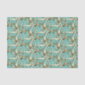   Goud Monogram Een Weefseldocument Tissuepapier (Voorkant)