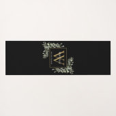 Goud Monogram Elegant Modern Groen Zwart Wit Yogamat (Achterkant (horizontaal))
