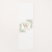 Goud Monogram Elegant Modern Groen Zwart Wit Yogamat (Voorkant)