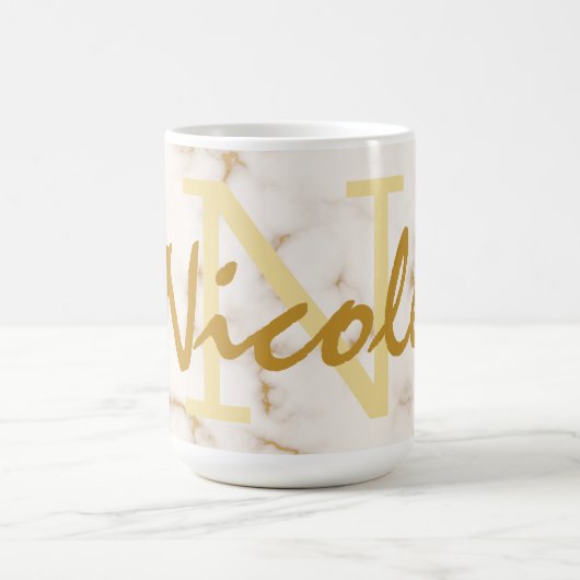 Goud monogram en Initiaal Koffiemok (Center)