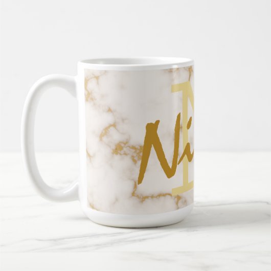Goud monogram en Initiaal Koffiemok (Links)