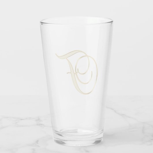 Goud monogram F Glass Glas (Achterkant)