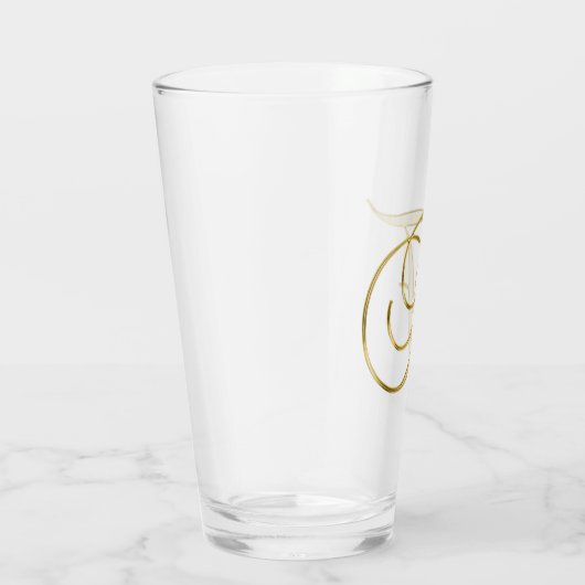Goud monogram F Glass Glas (Rechts)