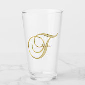 Goud monogram F Glass Glas (Voorkant)