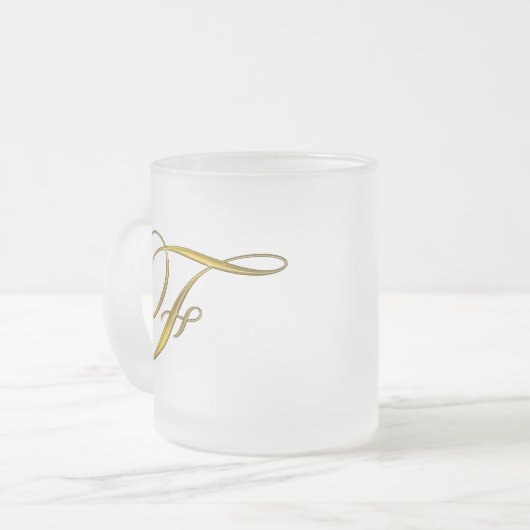 Goud monogram F Mokken en steins (Voorkant links)