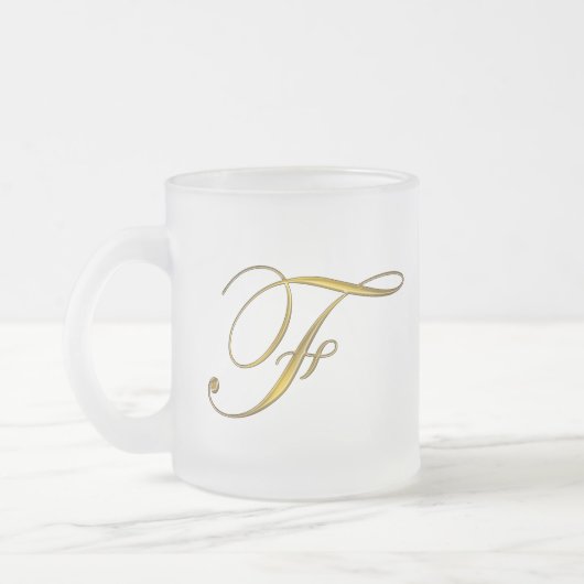 Goud monogram F Mokken en steins (Links)