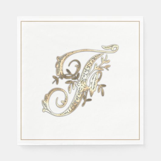 Goud Monogram F Servet (Voorkant)
