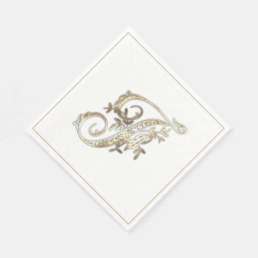 Goud Monogram F Servet (Hoek)