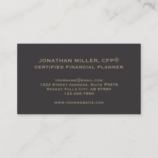 Goud Monogram Financieel Visitekaartje (Achterkant)