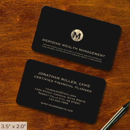 Goud Monogram Financiële Planner Visitekaartje