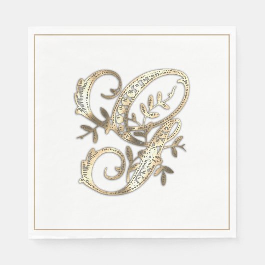 Goud Monogram G Servet (Voorkant)