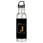 Goud monogram Geometrisch Lijst Waterfles (Voorkant)