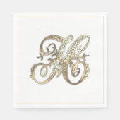   Goud Monogram H Servet (Voorkant)