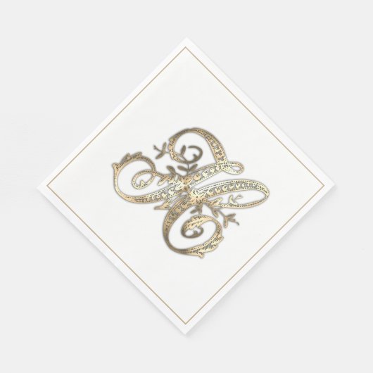   Goud Monogram H Servet (Hoek)
