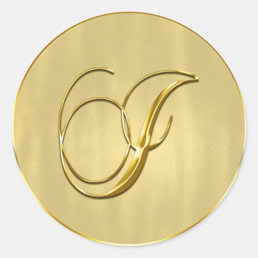 Goud monogram I Uitnodigingsdag voor zegelbruiloft Ronde Sticker (Voorkant)