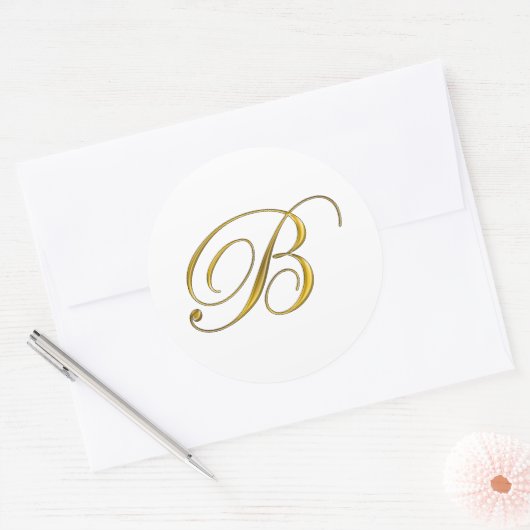 Goud Monogram Initiaal B Stickers (Envelop)