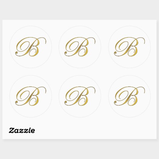 Goud Monogram Initiaal B Stickers (Vel)