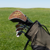 Goud monogram Initiaal en naam op luipaard Golfheadcover (Insitu)