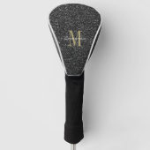 Goud monogram Initiaal en naam Sandpaper Golf Head Golfheadcover (Voorkant)