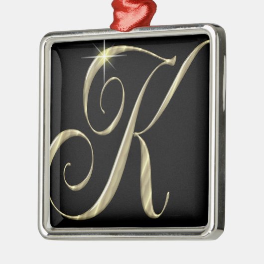 Goud monogram K initiaal Metalen Ornament (Links)
