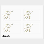 Goud monogram K initiaal Rechthoekige Sticker (Vel)