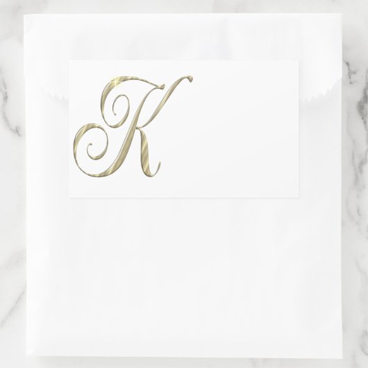 Goud monogram K initiaal Rechthoekige Sticker (Tas)