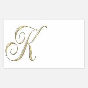 Goud monogram K initiaal Rechthoekige Sticker