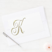 Goud monogram K initiaal Rechthoekige Sticker (Envelop)