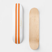 Goud monogram Klassiek Oranje White Racing Stripes Persoonlijk Skateboard (Voorkant)