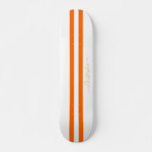 Goud monogram Klassiek Oranje White Racing Stripes Persoonlijk Skateboard (Voorkant)