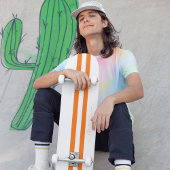 Goud monogram Klassiek Oranje White Racing Stripes Persoonlijk Skateboard