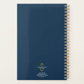 Goud Monogram Marine Blauw Modern Elegant Business Planner (Achterkant)