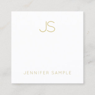 Goud monogram Modern Slank Plain Fashionable Vierkante Visitekaartje