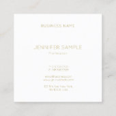 Goud monogram Modern Slank Plain Fashionable Vierkante Visitekaartje (Achterkant)