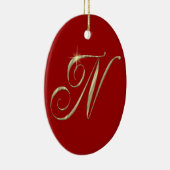 Goud monogram N initiaal Keramisch Ornament (Rechts)