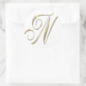 Goud monogram N initiaal Ronde Sticker (Tas)