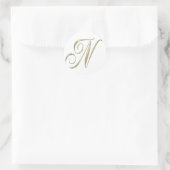 Goud monogram N initiaal Ronde Sticker (Tas)