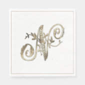Goud Monogram N Servet (Voorkant)