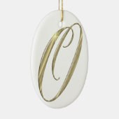 Goud monogram O initiaal Keramisch Ornament (Rechts)
