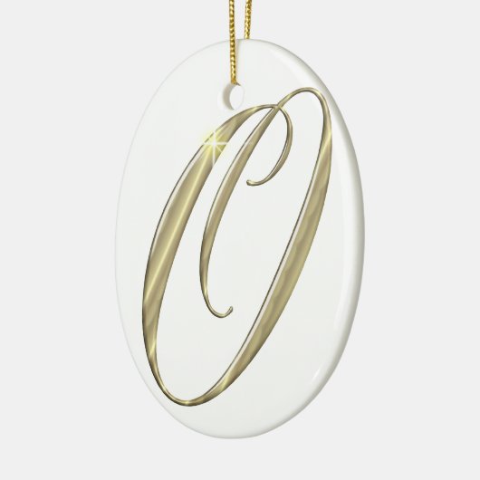 Goud monogram O initiaal Keramisch Ornament (Links)