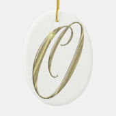 Goud monogram O initiaal Keramisch Ornament (Voorkant)