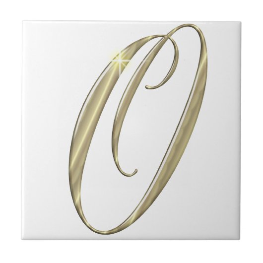 Goud monogram O initiaal Tegeltje (Voorkant)