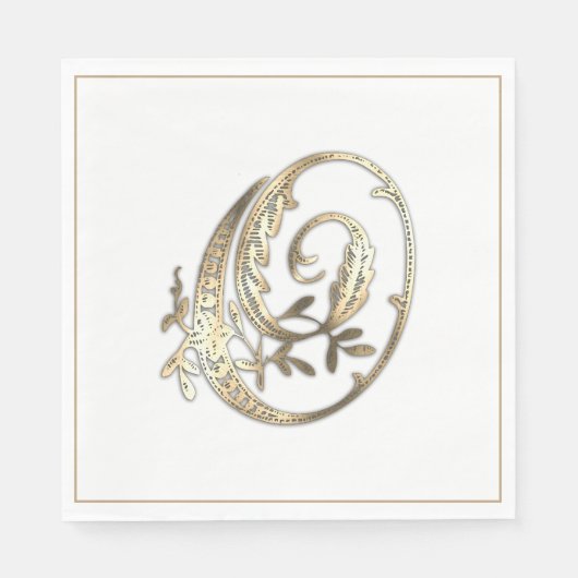   Goud Monogram O Servet (Voorkant)