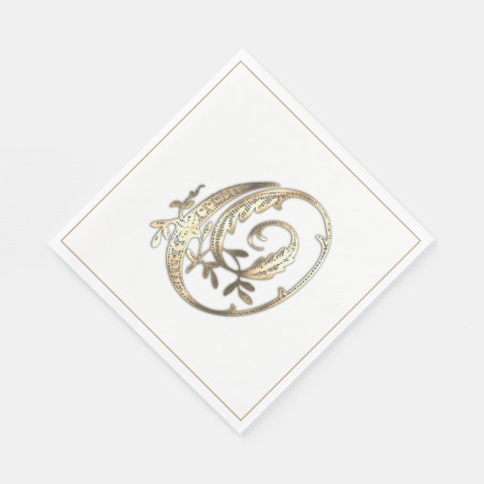   Goud Monogram O Servet (Hoek)