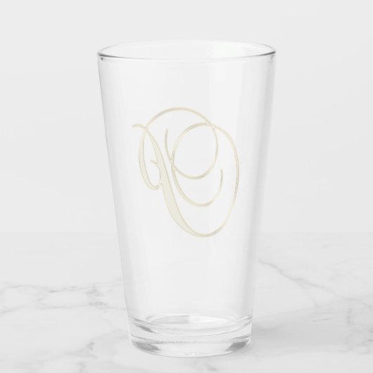 Goud monogram P Glass Glas (Achterkant)