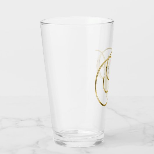 Goud monogram P Glass Glas (Rechts)
