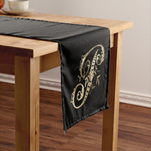 Goud Monogram P Korte Tafelloper