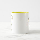 Goud monogram Q initialen Tweekleurige Koffiemok (Center)