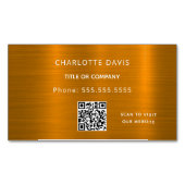Goud-monogram QR-code minimalistisch elegant Magnetisch Visitekaartje (Voorkant)