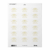 Goud monogram retouradres: goudetiketten etiket (Full Sheet)